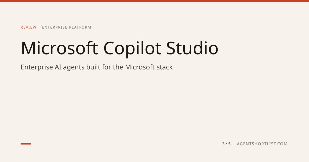 Microsoft Copilot Studio Review (2026): Pricing & Verdict